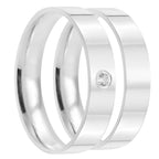 Par de Alianças Namoro Prata 950 Picasso 4mm