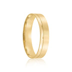 Par de alianças Realeza 5mm de casamento ouro 18k
