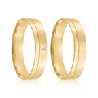 Par de alianças Realeza 5mm de casamento ouro 18k