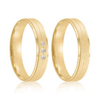 Par de alianças Roma 5mm de casamento ouro 18k