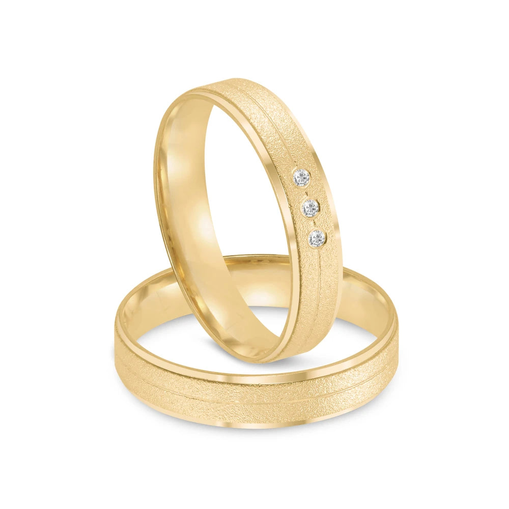 Par de alianças Roma 5mm de casamento ouro 18k