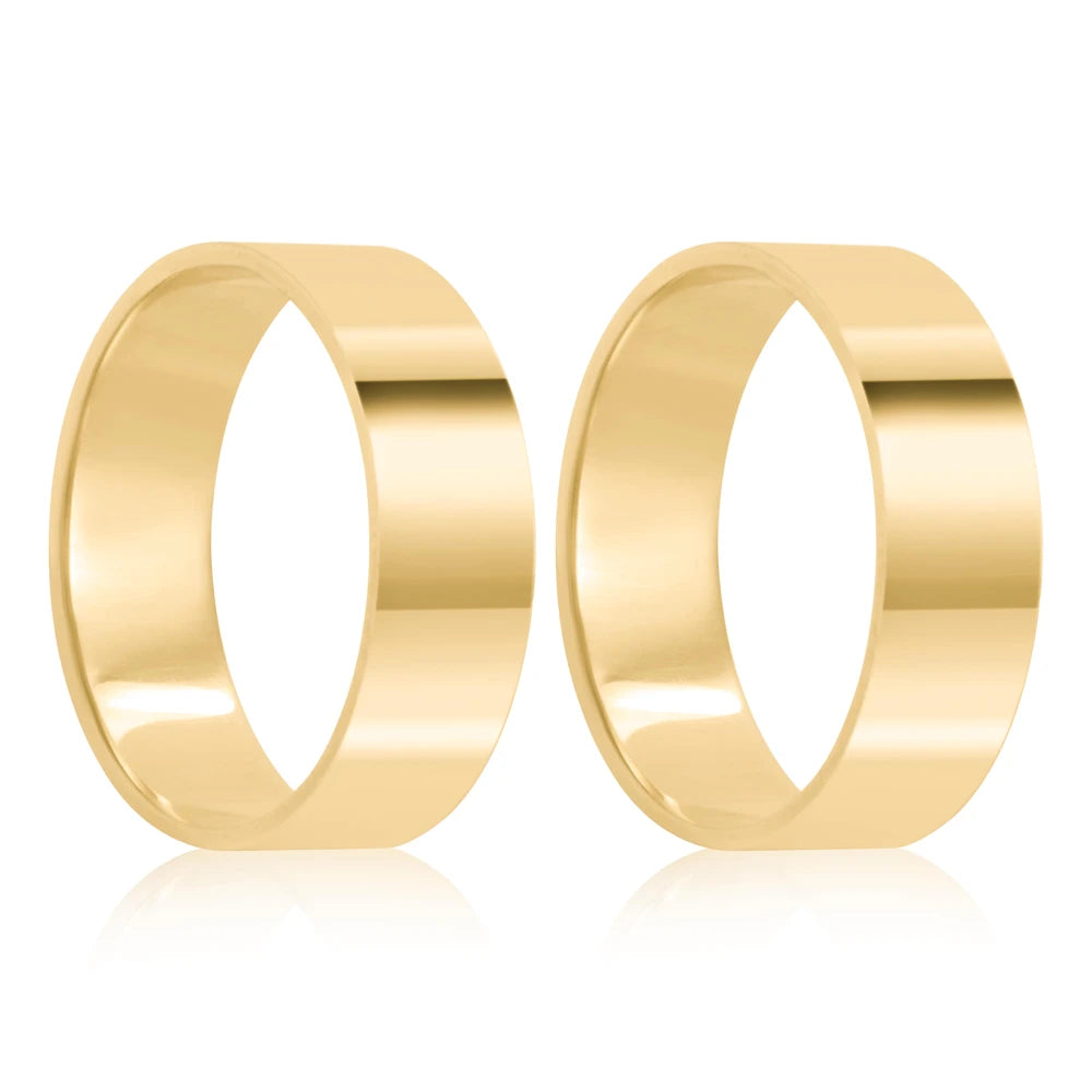 Par de alianças Runa 6mm de casamento ouro 18k