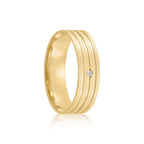 Par de alianças Vancouver 6mm de casamento ouro 18k