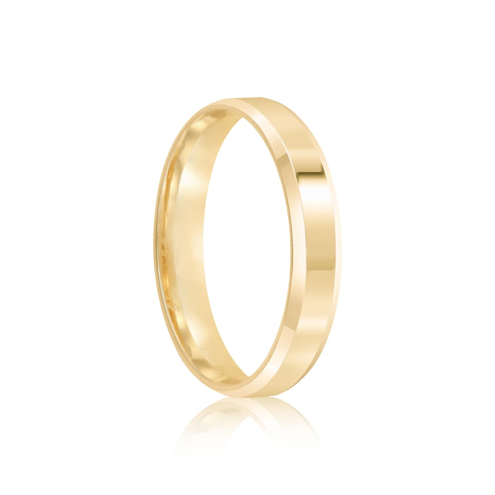 Par de alianças Versalle 4mm de casamento ouro 18k