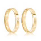 Par de alianças Versalle 4mm de casamento ouro 18k