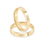 Par de alianças Versalle 4mm de casamento ouro 18k