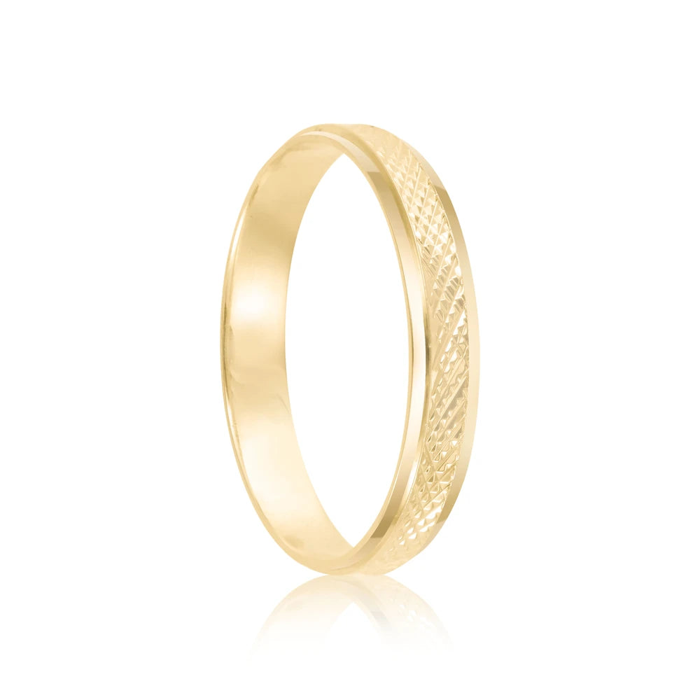 Par de alianças Yara 3mm de casamento ouro 18k