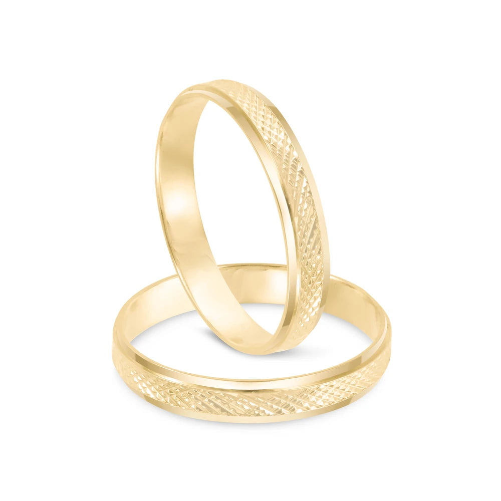Par de alianças Yara 3mm de casamento ouro 18k