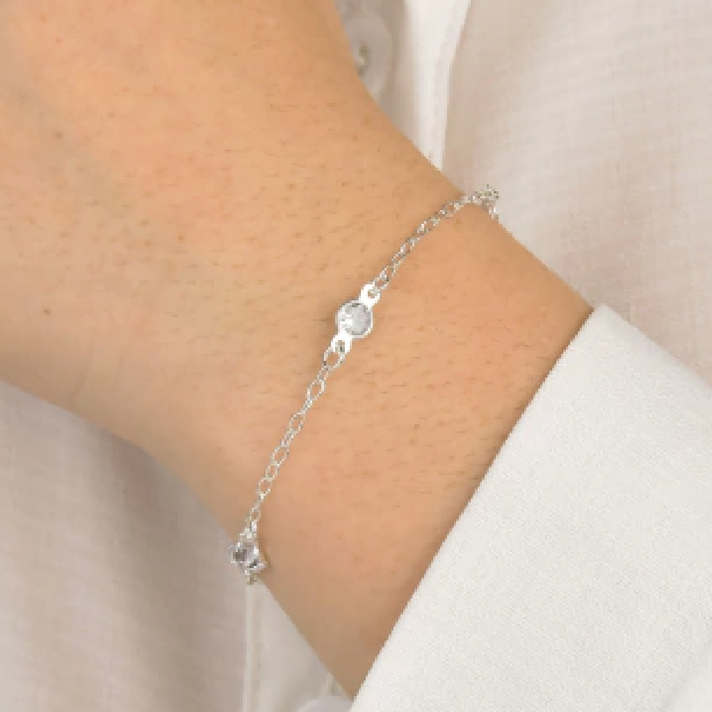 Pulseira feminina 4 Ponto de Luz  - PRATA 925