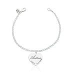 Pulseira feminina Prata Personalizada Nascimento do seu filho
