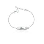 Pulseira infantil Feminina Placa em Prata 925