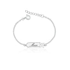 Pulseira infantil Feminina Placa em Prata 925