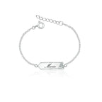 Pulseira infantil feminina  Placa em Prata 950