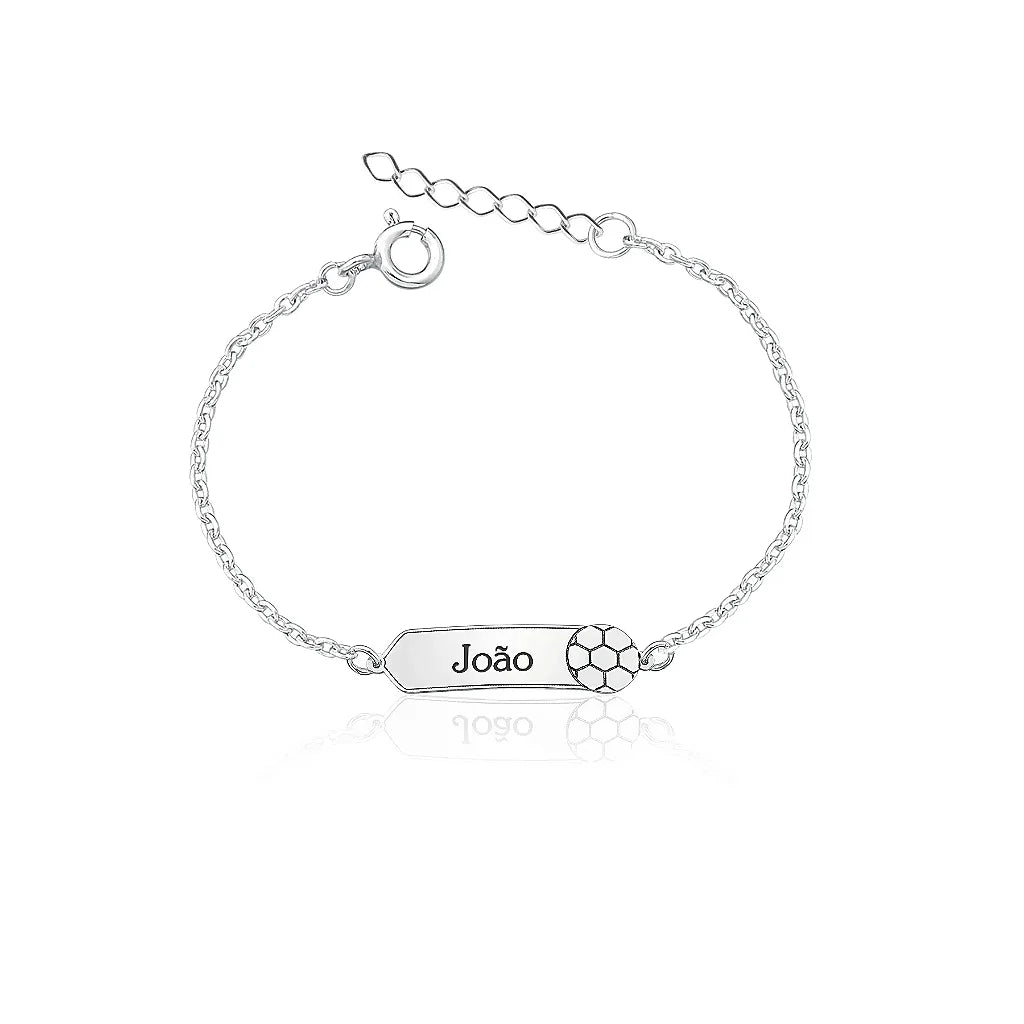 Pulseira infantil masculina Placa em Prata 925