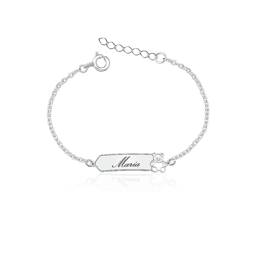 Pulseira infantil  Placa em Prata 950