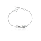 Pulseira infantil Unisex Coroa Placa em Prata 925