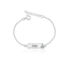 Pulseira infantil Unisex Placa em Prata 925