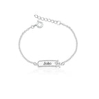 Pulseira infantil Unissex estrela Placa em Prata 925