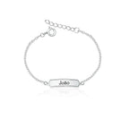 Pulseira infantil Unissex Placa em Prata 925
