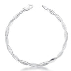 Pulseira Laminada Trancada 2 fios