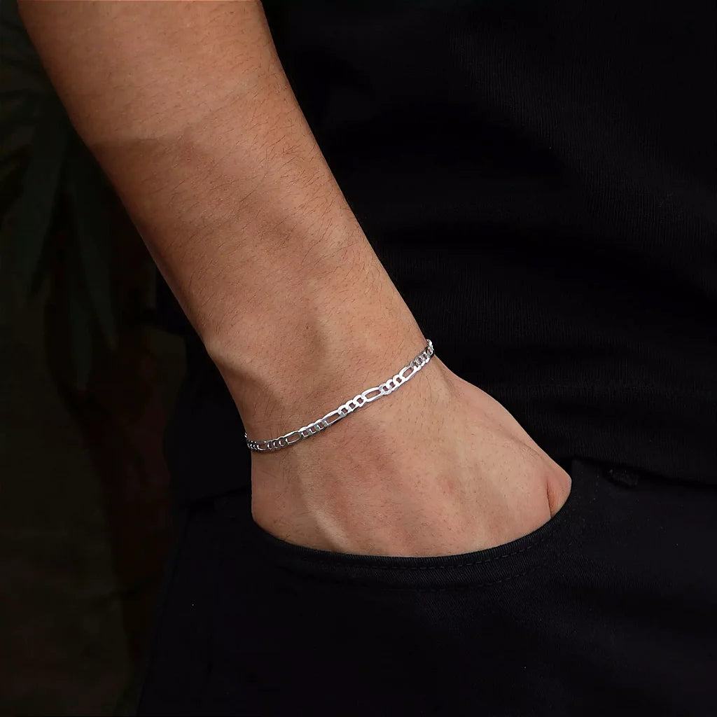 Pulseira Masculina 3X1 4 MM - PRATA 925