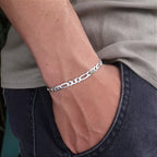 Pulseira masculina 3X1 5 MM  - PRATA 925