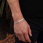Pulseira Masculina Esteira - PRATA 925