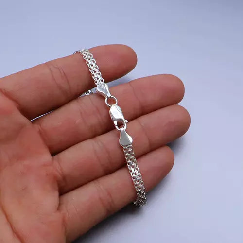 Pulseira Masculina Esteira - PRATA 925