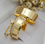 Par de alianças casamento Minsk 8mm de moeda antiga - Anel solitário Brinde