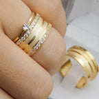 Par de alianças casamento Turim 10mm de moeda antiga - Anel solitário Brinde
