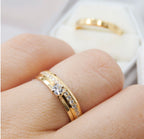 Par de alianças casamento Atenas 3mm de moeda antiga - Anel solitário Brinde